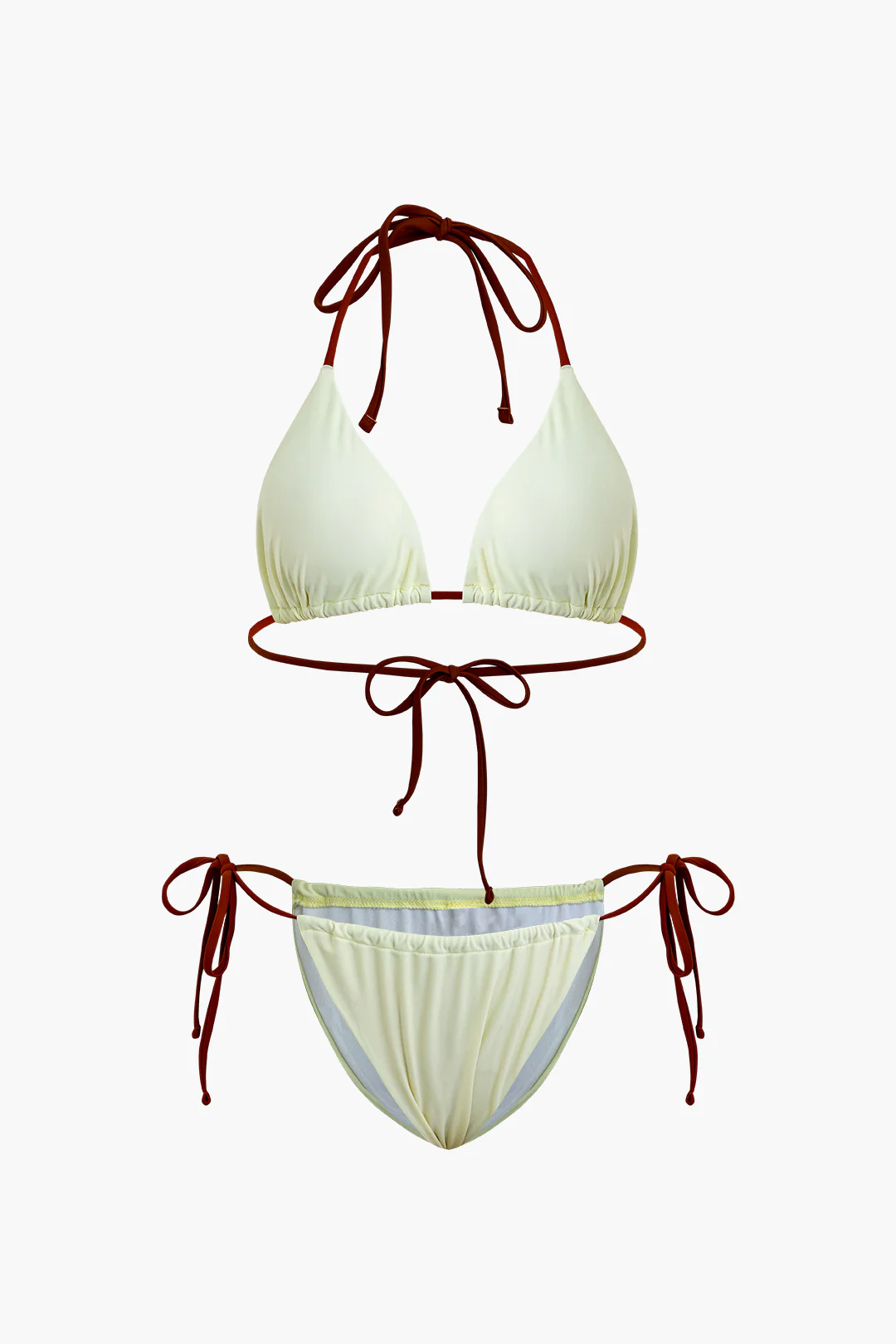 Halter Neck Bow Tie-Up Bikini Set - Weenar