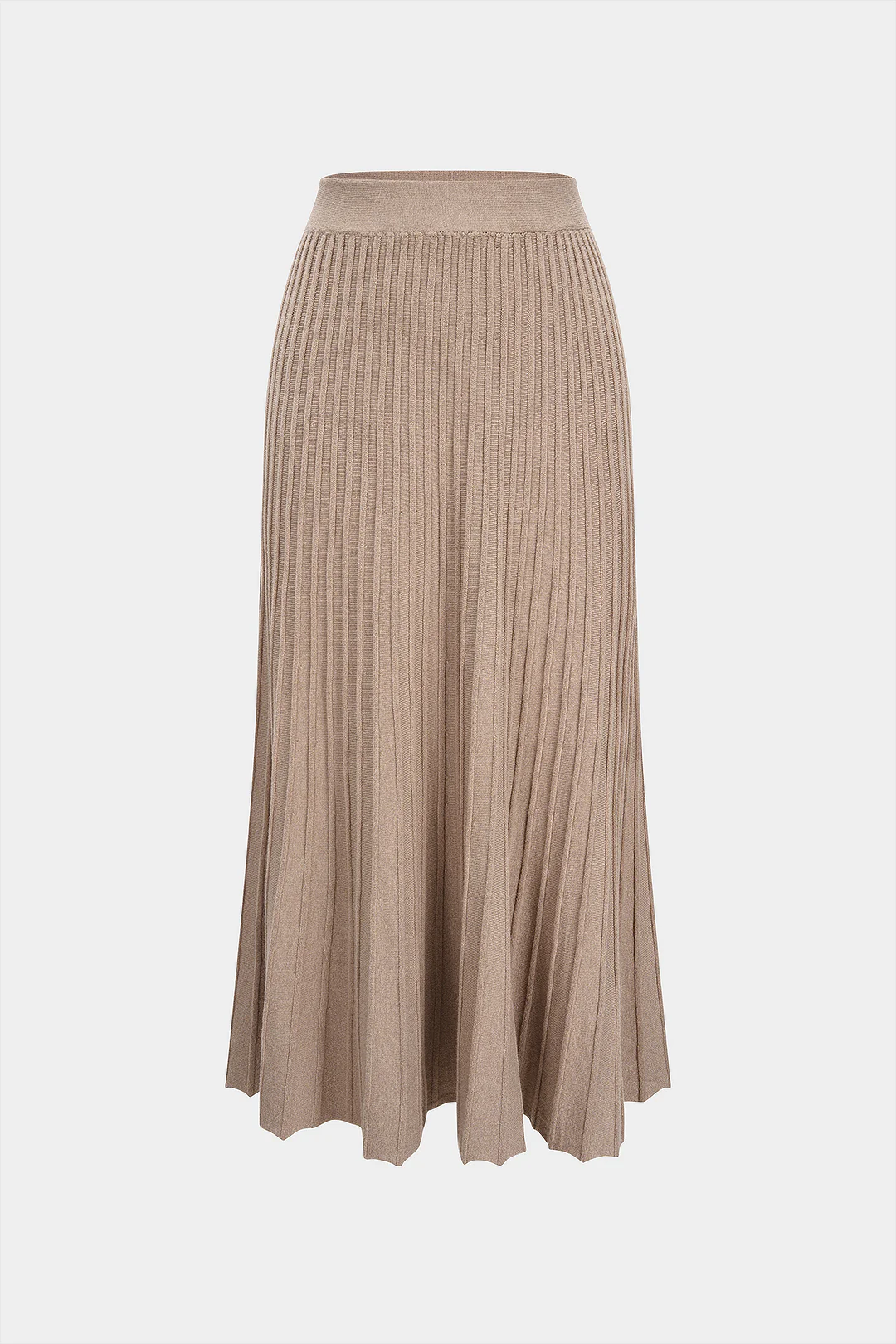 Knit Pleated High Waist Skirt - Weenar