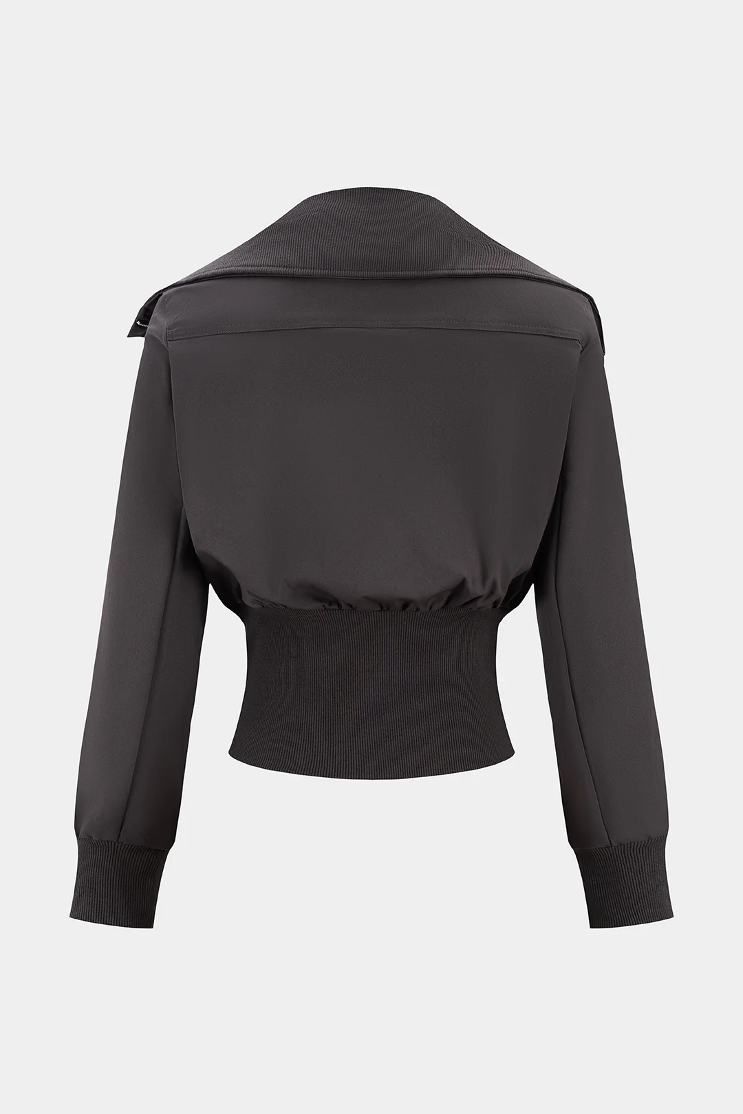 Zipper Pocket Waist-Cinching Cropped Jacket - Weenar