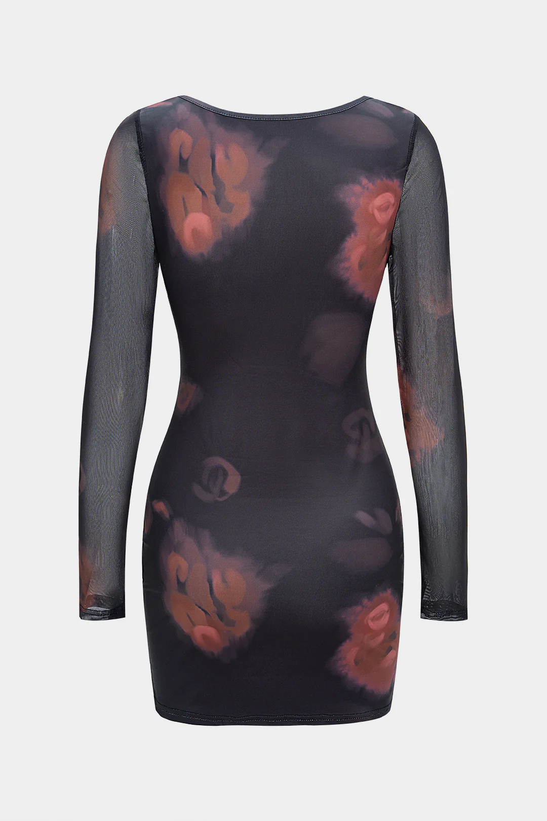 Floral Print Patchwork Lace Trim Sleeveless Mini Dress - Weenar