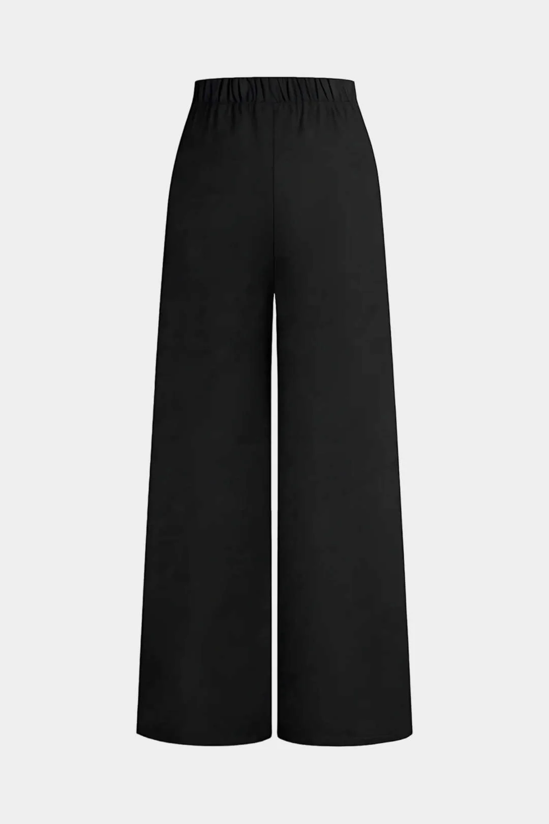 Solid Belted Wide-Leg Pants - Weenar