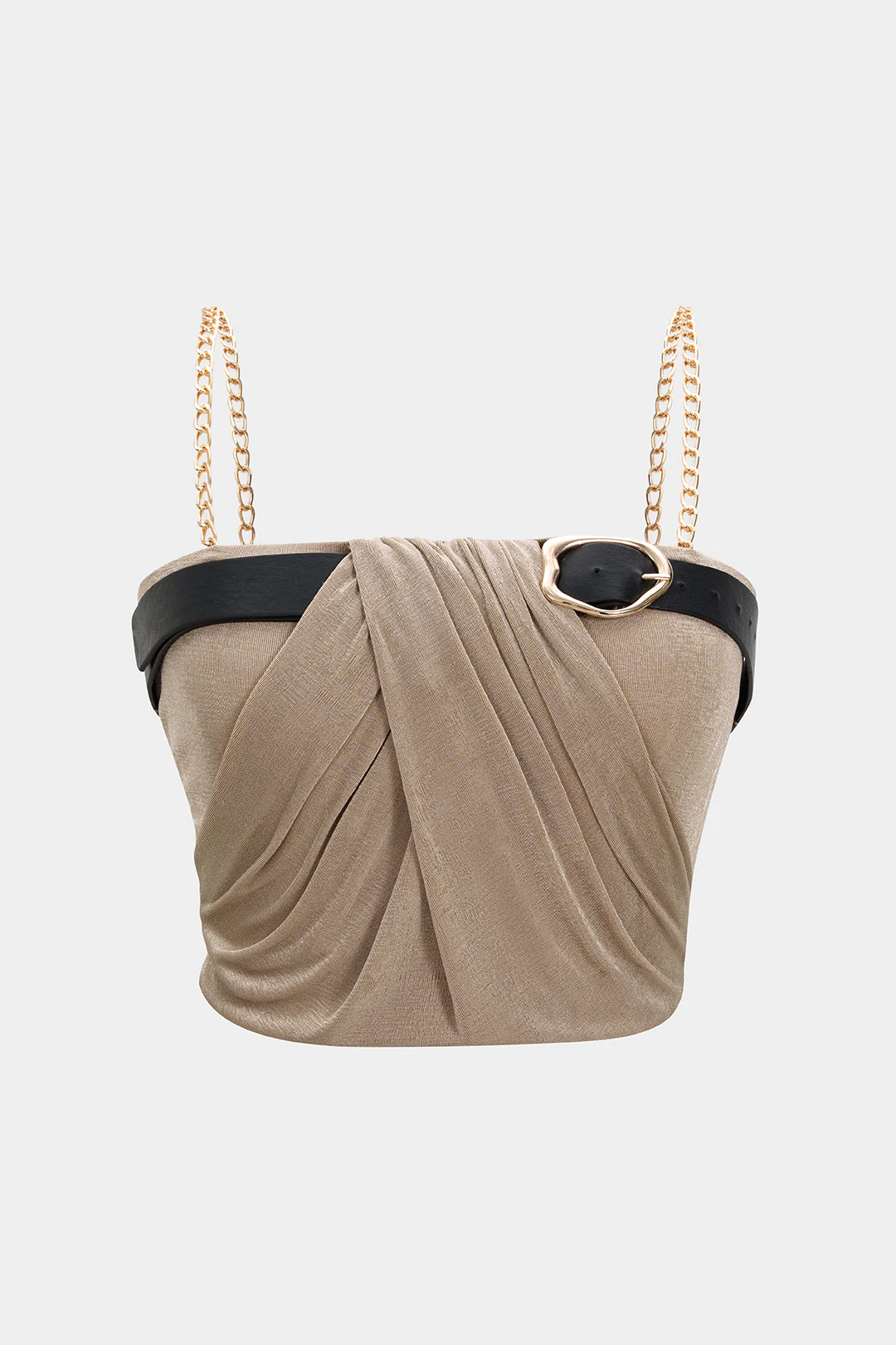 Plus Size Metallic Chain Patchwork Cami Top - Weenar