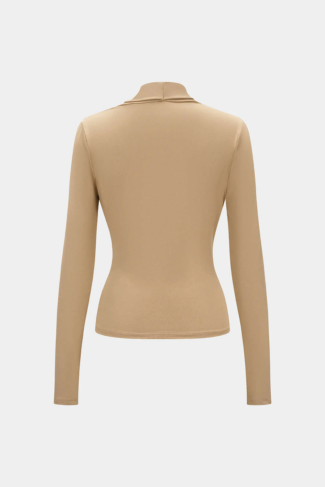Ruched Draped Cowl Neck Long-Sleeve Top - Weenar