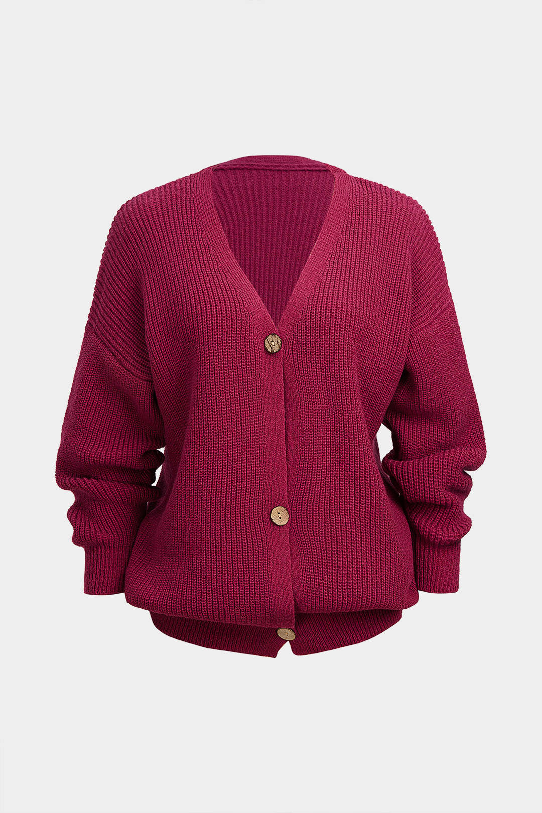 Knit V-Neck Cardigan - Weenar