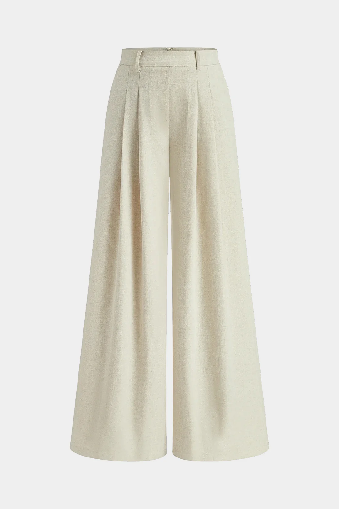 Linen High Waist Ruched Wide Leg Pants - Weenar