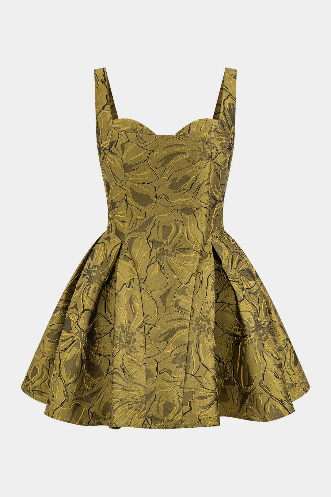 Jacquard Ruched Sleeveless Mini Dress - Weenar