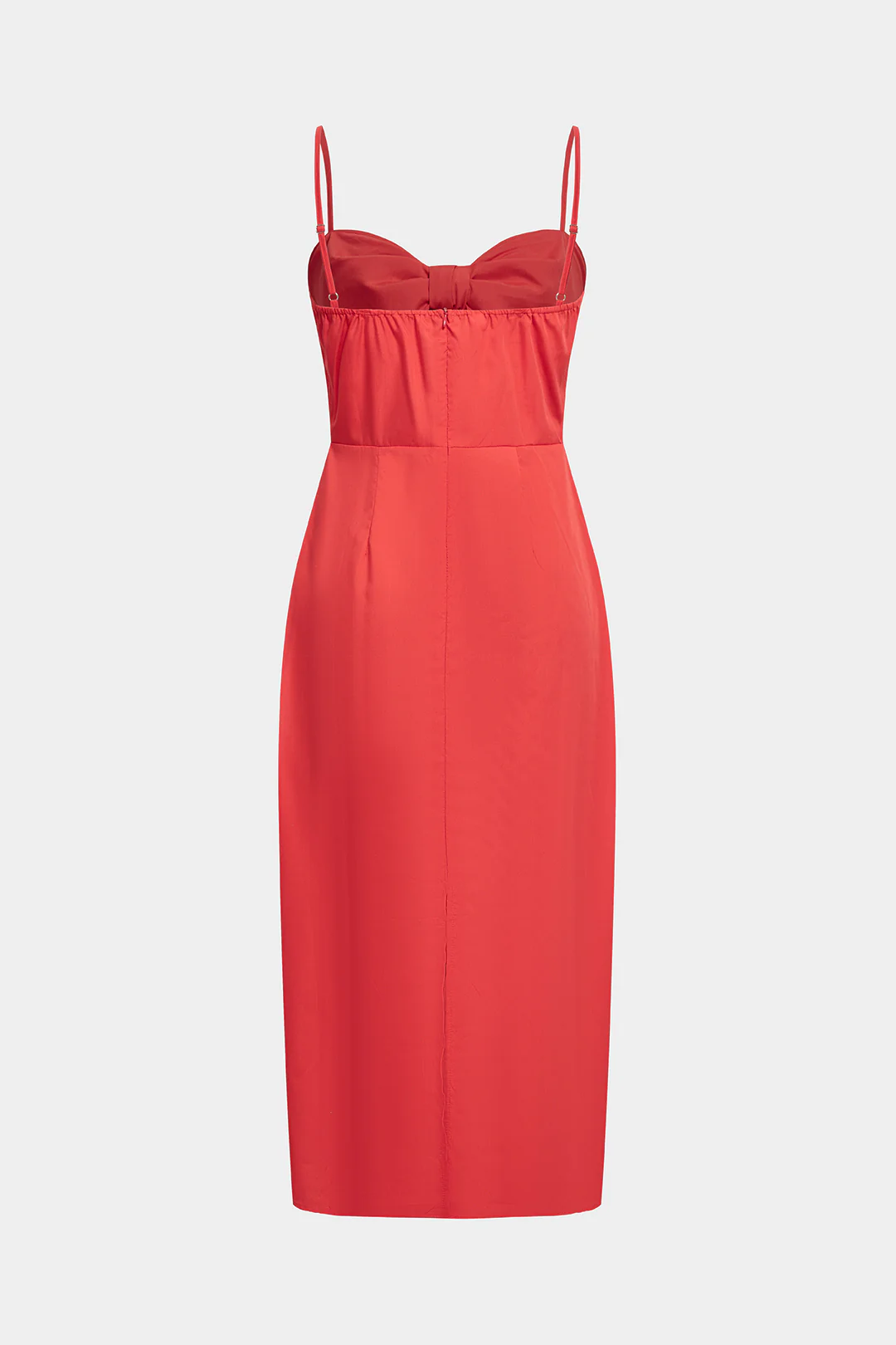 Embroidery Bow Cut Out Zipper Sleeveless Midi Dress - Weenar