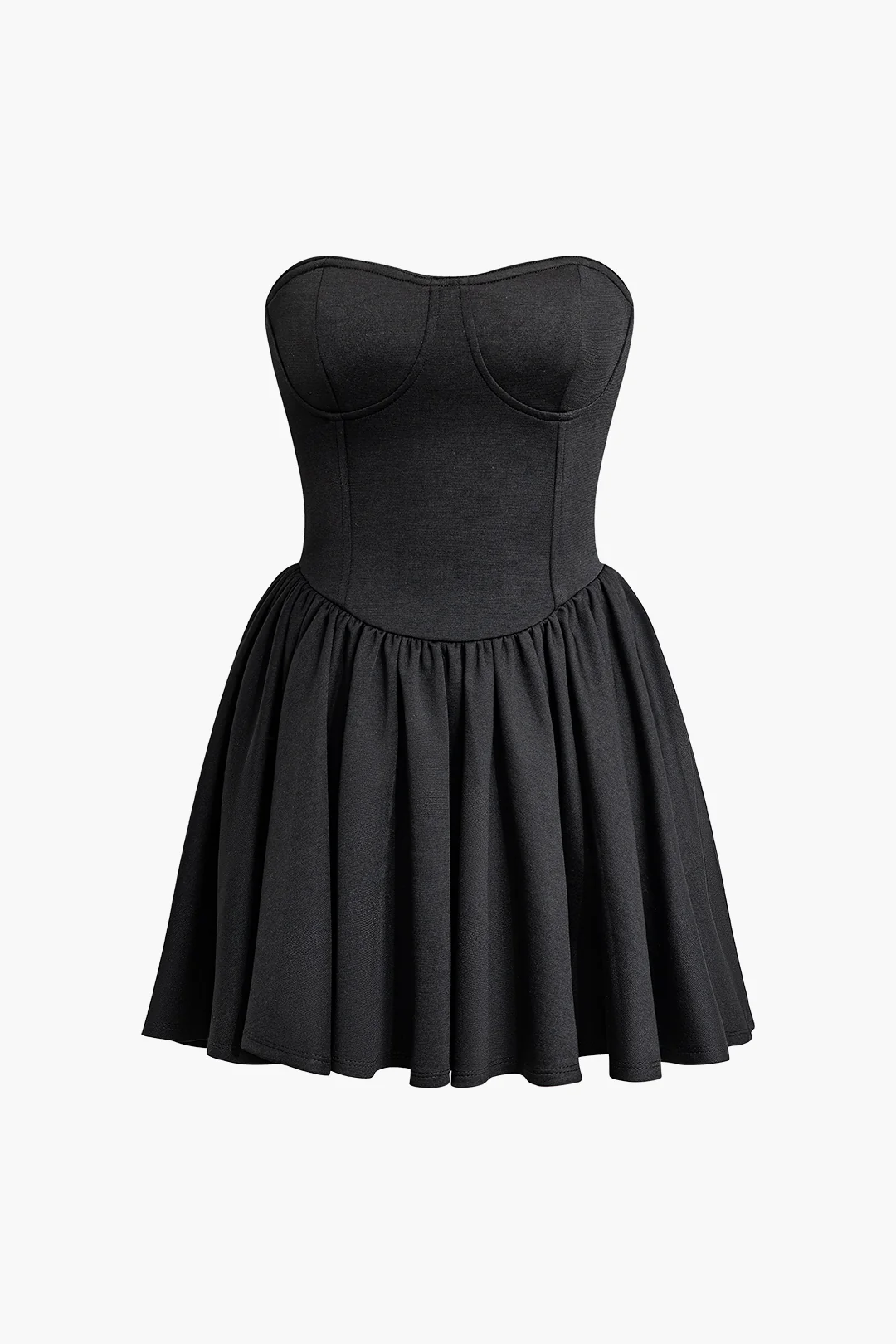 Solid Ruched Sleeveless Mini Dress - Weenar