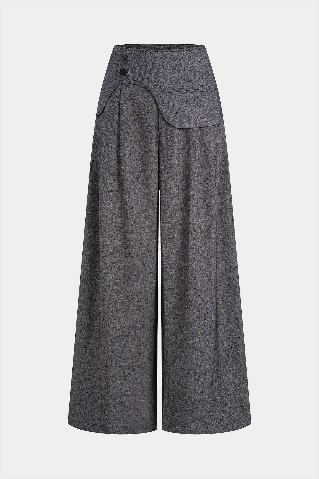 Asymmetrical High Waist Wide Leg Pants - Weenar
