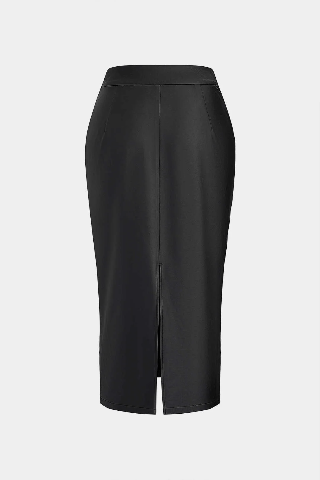 Faux Leather Quilted Patchwork Zipper Split Skirt - Weenar