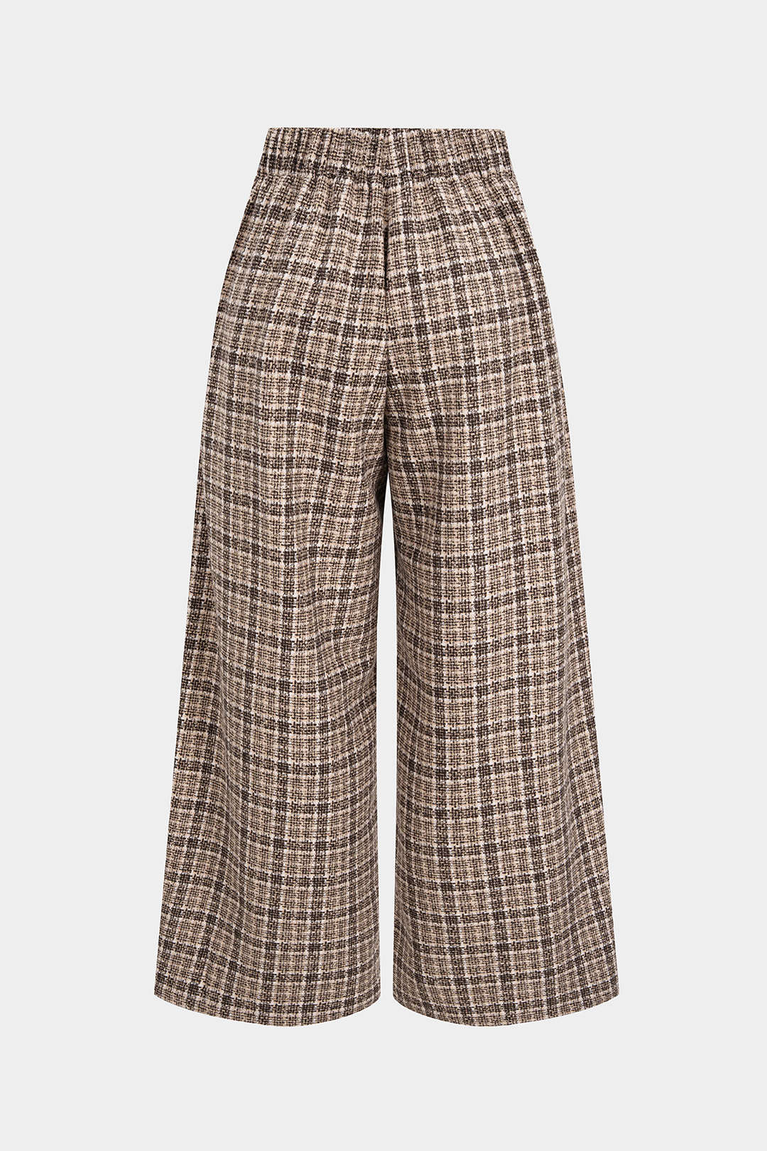 Plus Size Plaid Print Zipper Button Straight Pants - Weenar