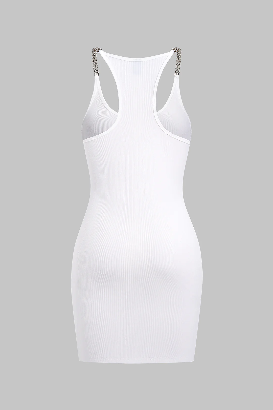 Chain Decor Sleeveless Mini Dress - Weenar