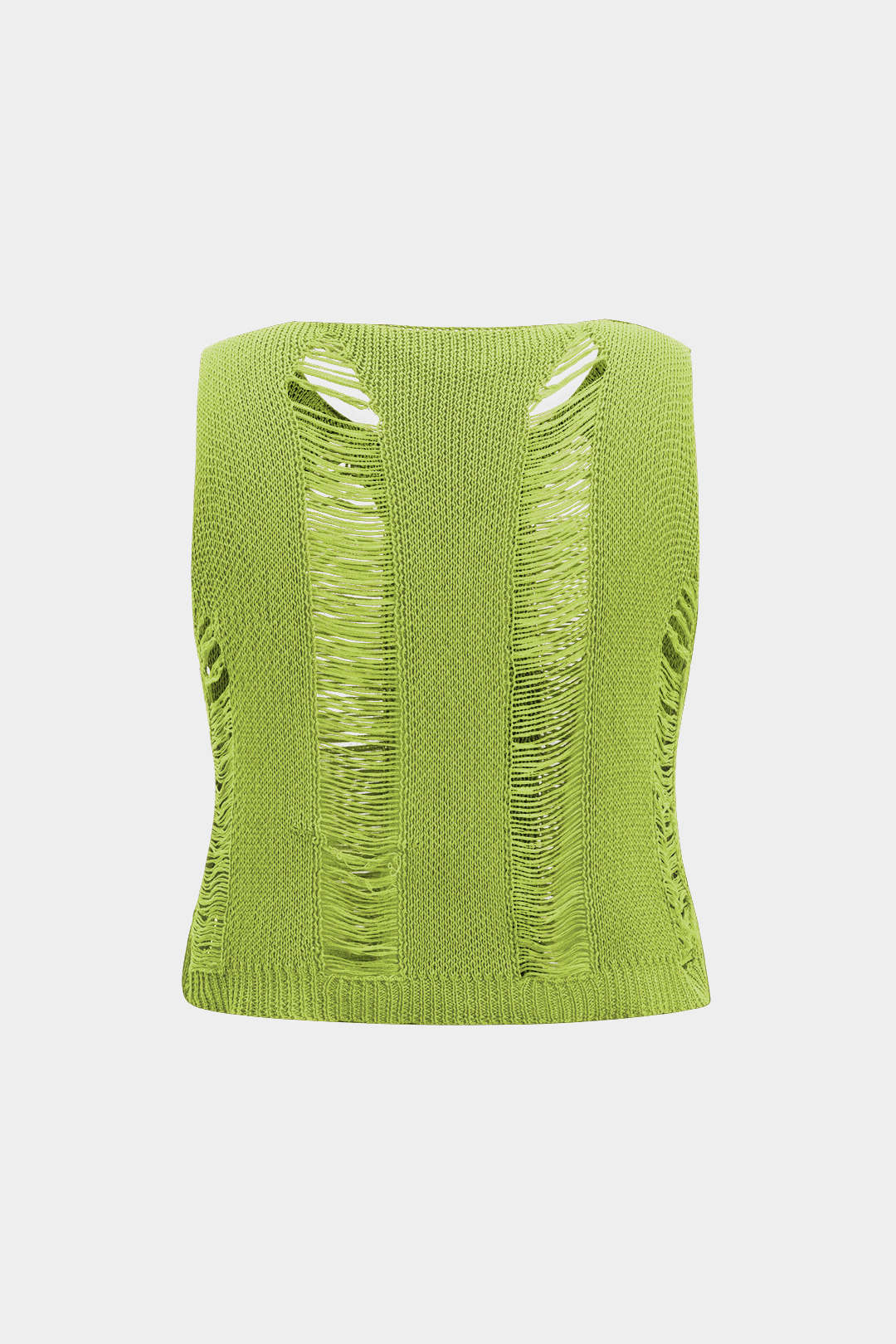 Plus Size Knit Distressed Ladder Tank Top - Weenar