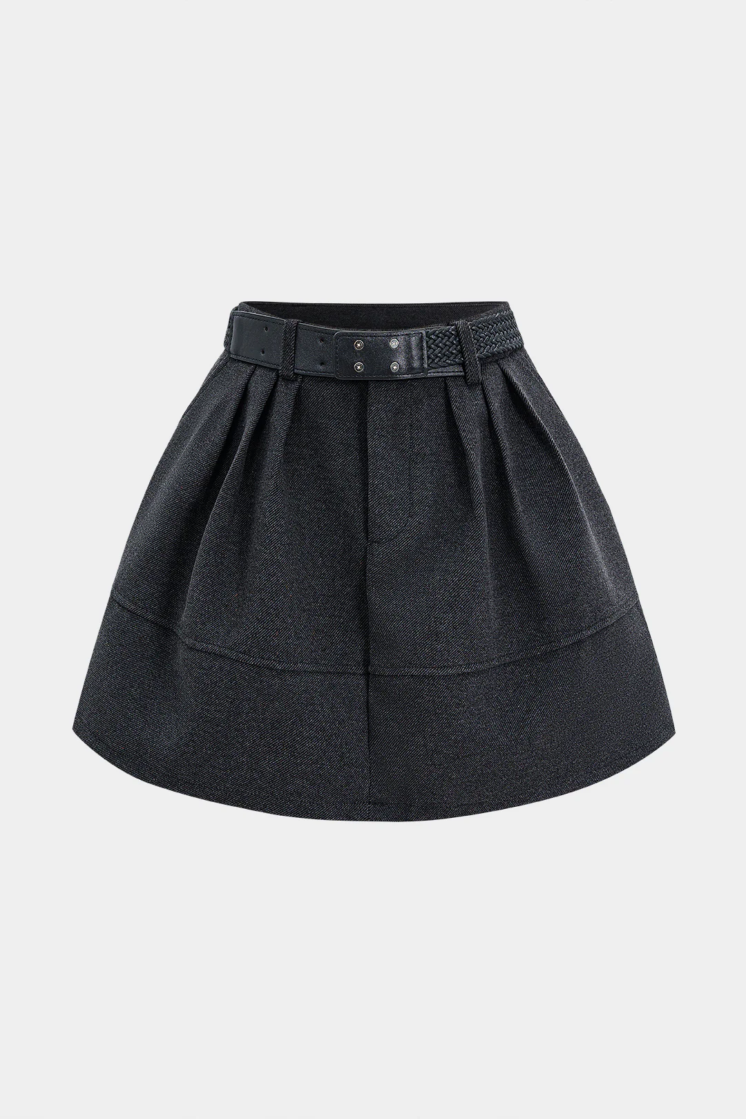 Woven Belted Pleated Skirt - Weenar