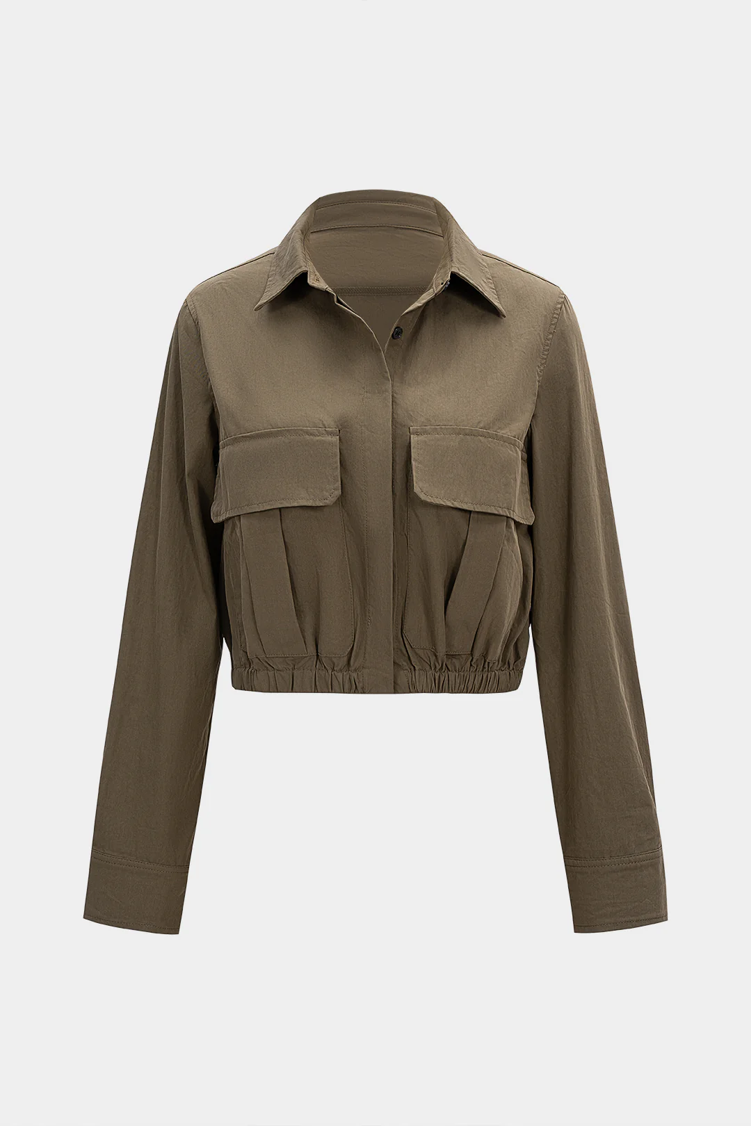Ruched Pocket Long-Sleeve Top - Weenar