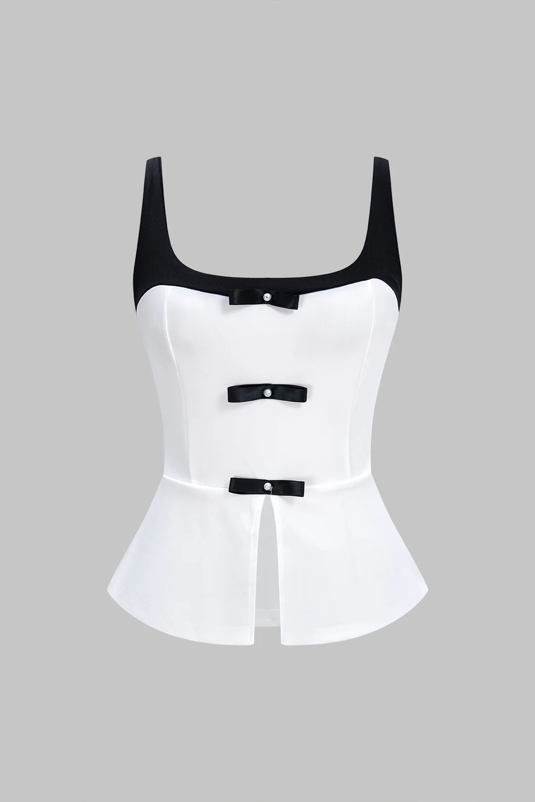 Color-Blocked U-Neck Sleeveless Cami Top - Weenar