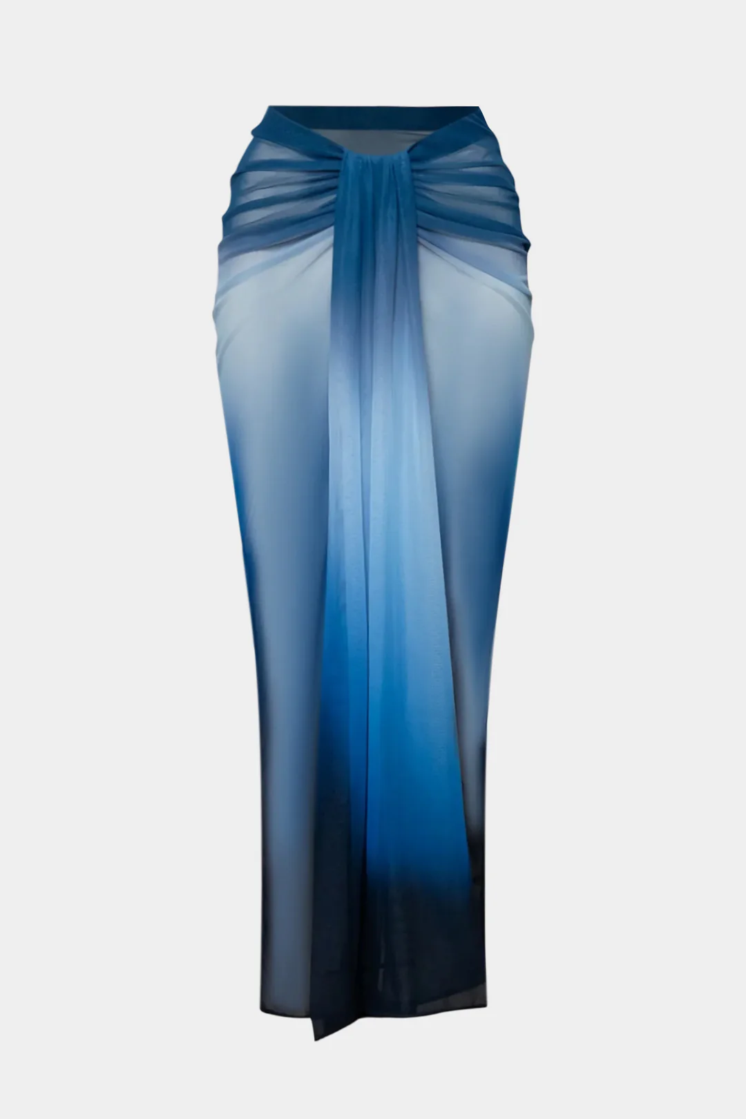 Ombre Print Mesh Ruched Strappy Skirt - Weenar
