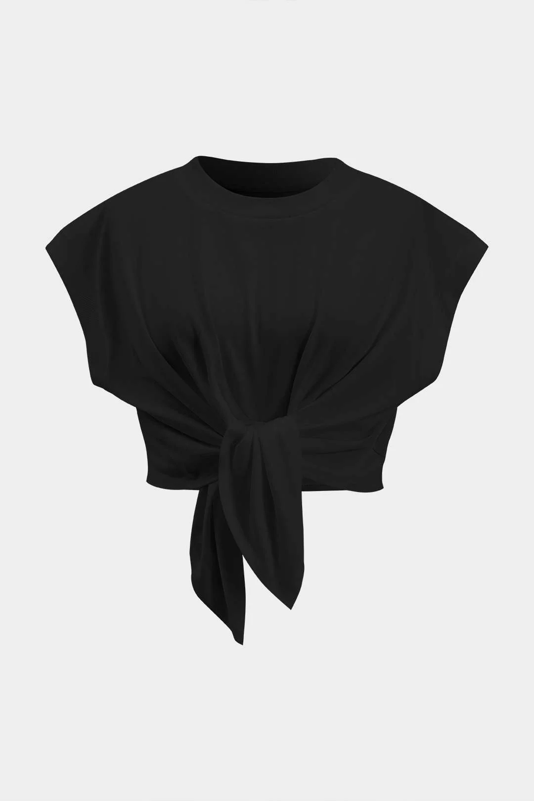 Plus Size Ruched Tie Front Short Sleeve T-Shirt - Weenar