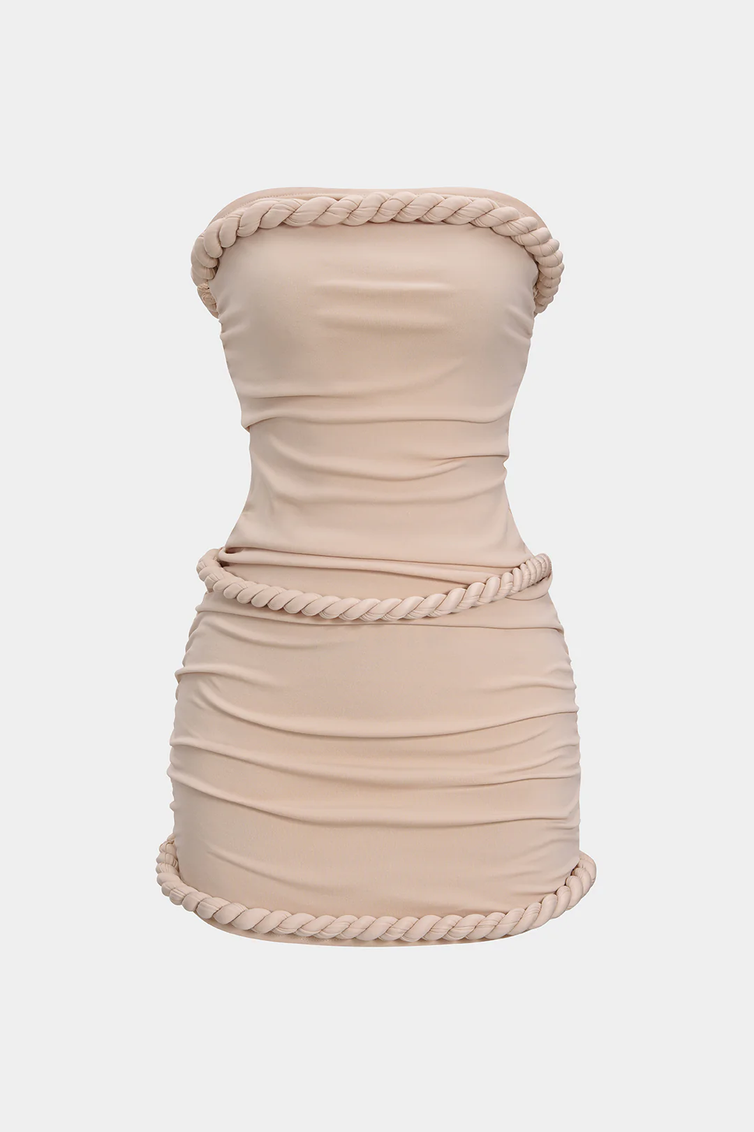 Twist Knot Strapless Sleeveless Mini Dress - Weenar