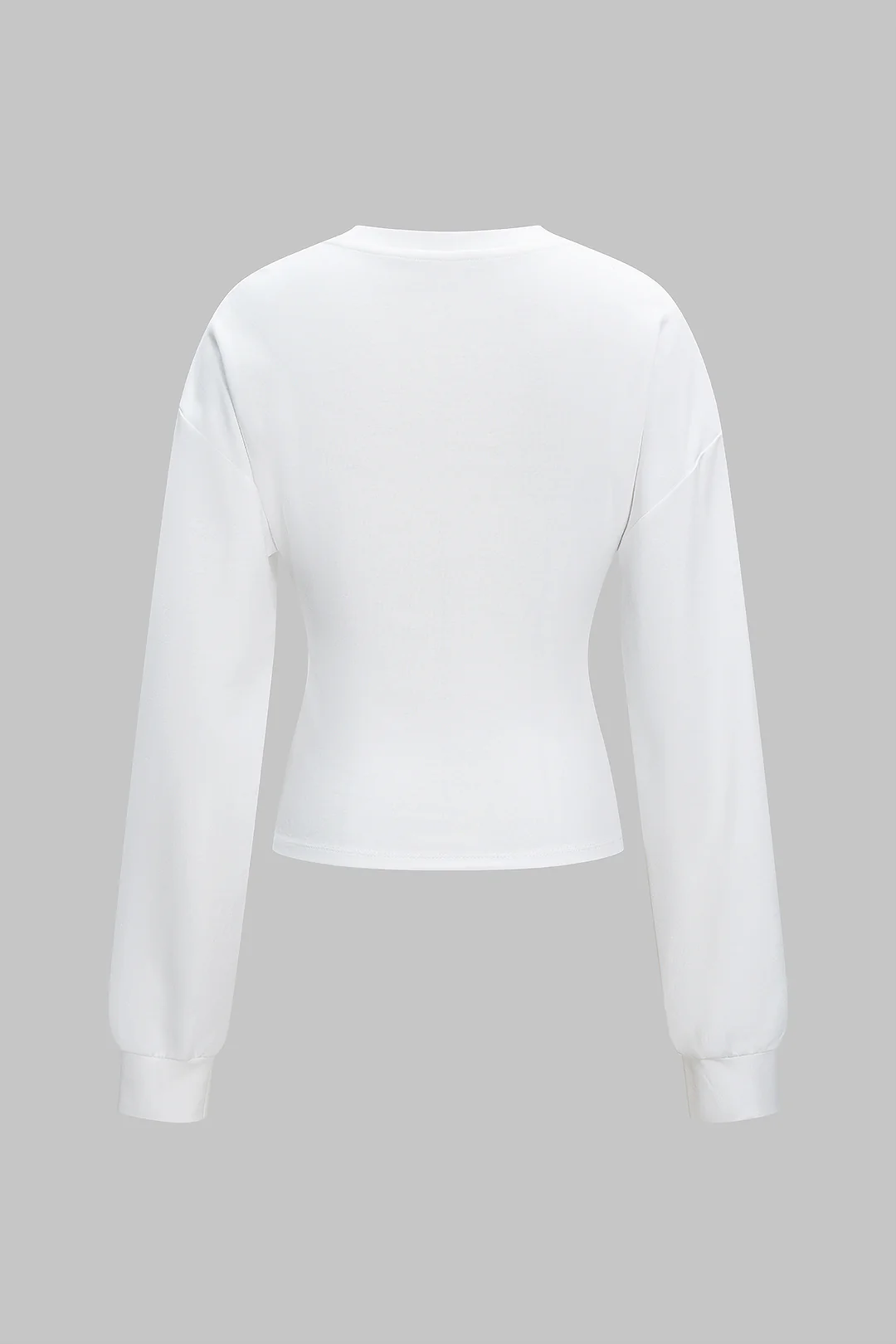 Twist Knot Ruched Long Sleeve Sweatshirt - Weenar