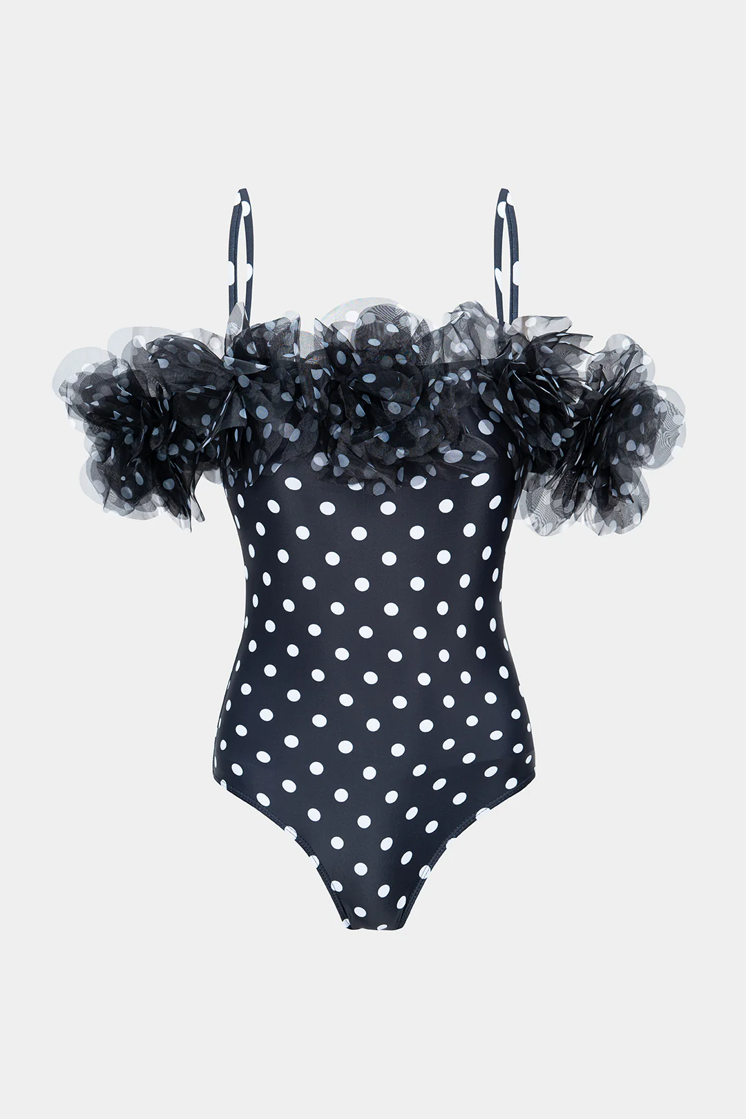 Polka Dots Print Sleeveless Swimsuit - Weenar
