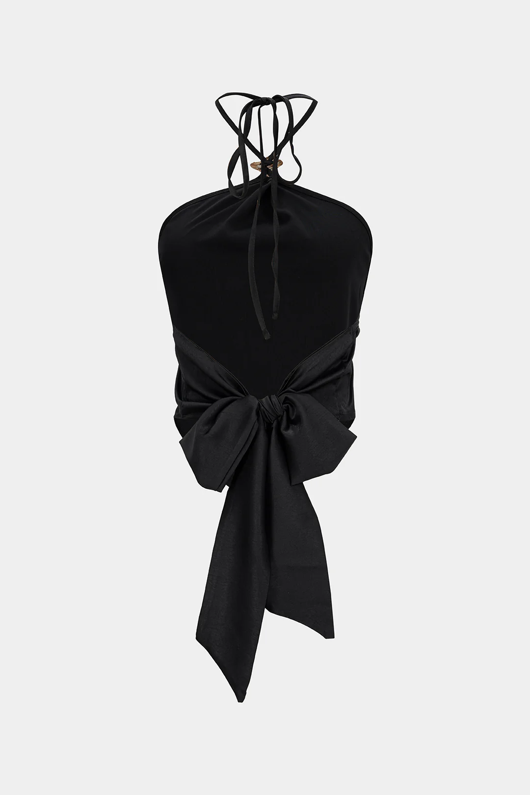 Satin Halter Tie Back Backless Cami Top - Weenar
