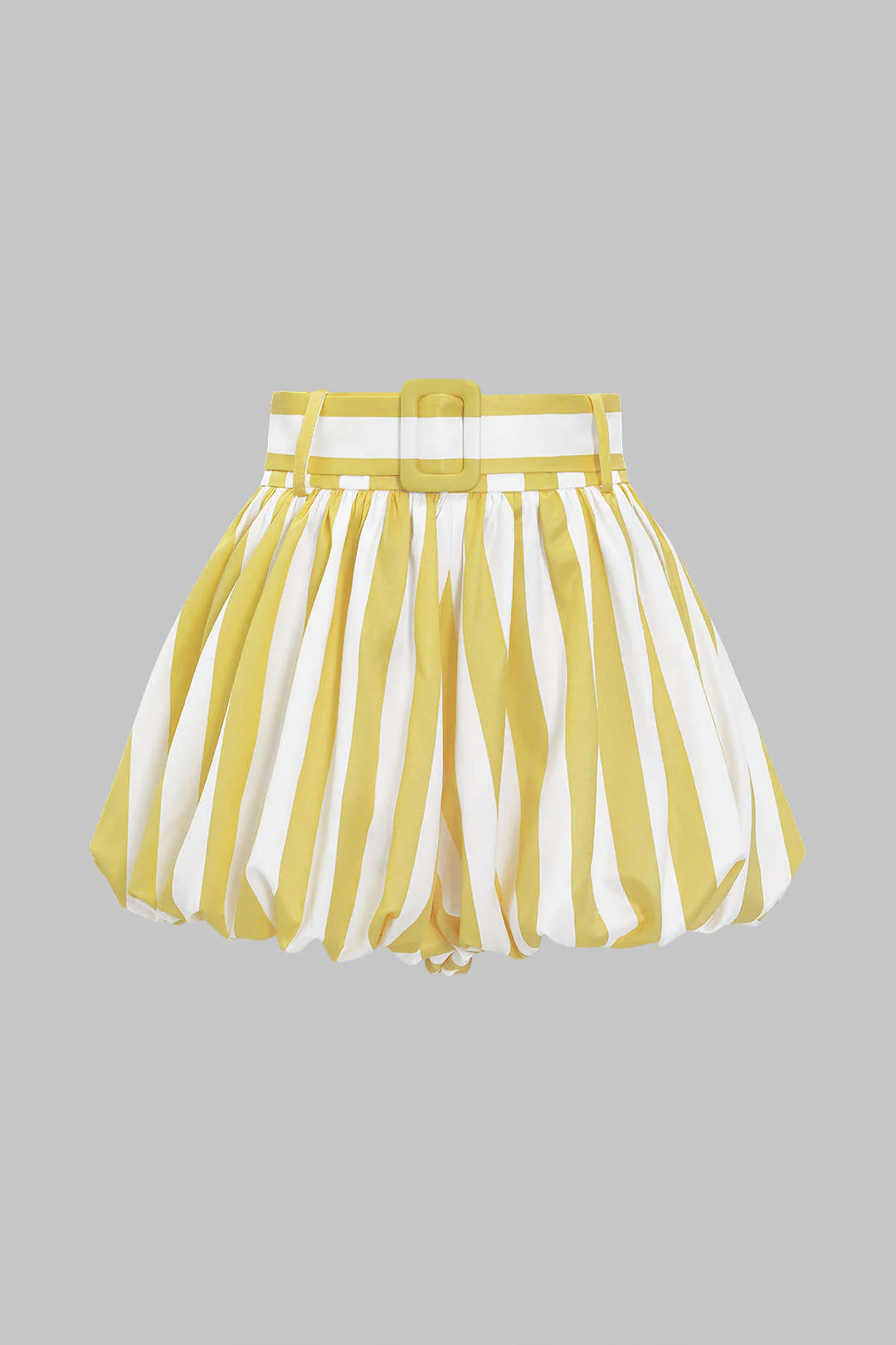 Contrast Stripe Print Ruched Shorts - Weenar
