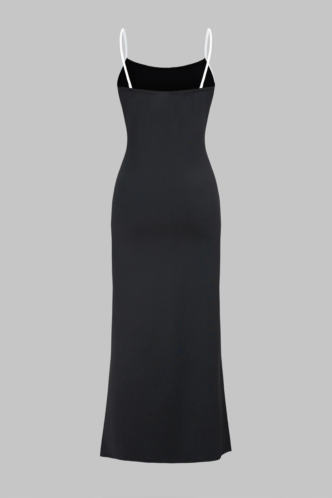 Contrast Binding Slip Bodycon Sleeveless Maxi Dress - Weenar