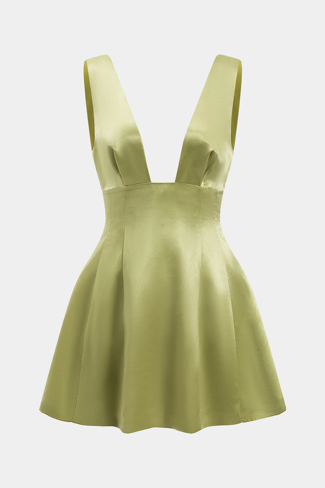 Satin Backless Pleated Sleeveless Mini Dress - Weenar