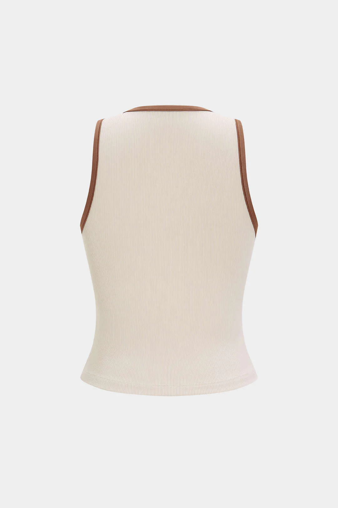 Contrast Metallic Decor Sleeveless Tank Top - Weenar