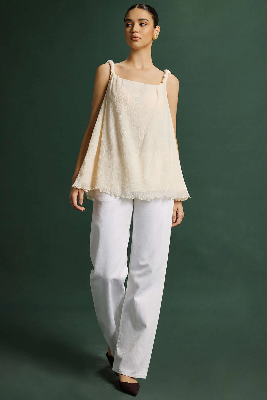 Twist Knot Irregular Hem Cami Top - Weenar