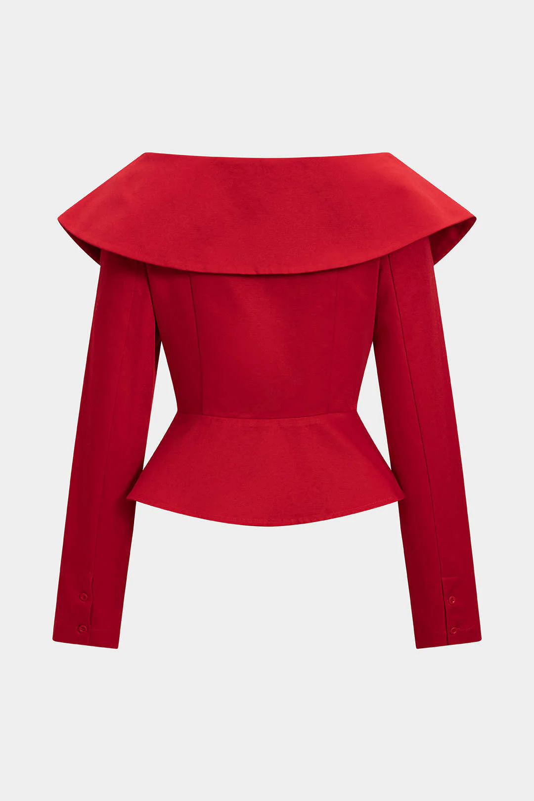 Asymmetrical Metallic Button Crossed Long-Sleeve Shirt - Weenar