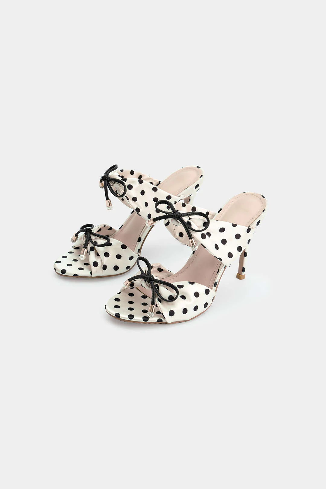 Polka Dots Bow Open Toe Sandals - Weenar