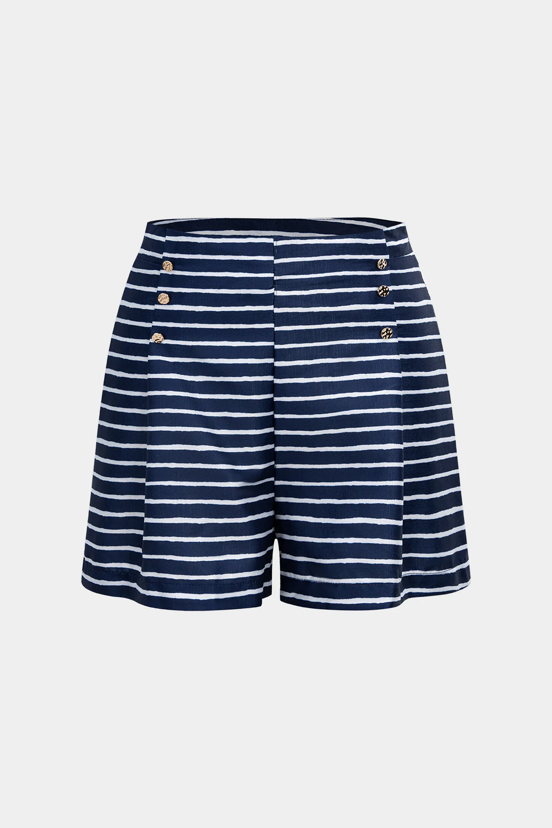 Stripes Print Metallic Button Shorts - Weenar