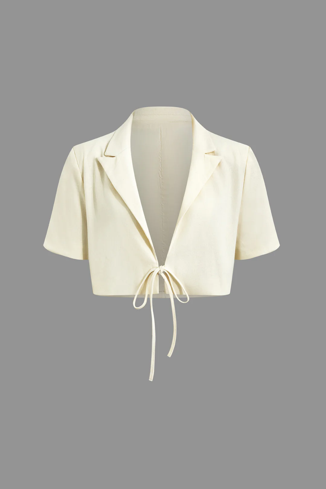 V-Neck Tie Up Short-Sleeve Shirt - Weenar