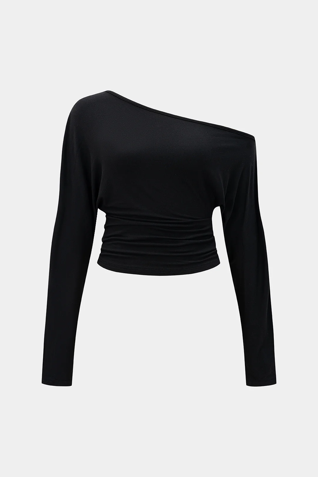 Plus Size One Shoulder Long-Sleeve Top - Weenar