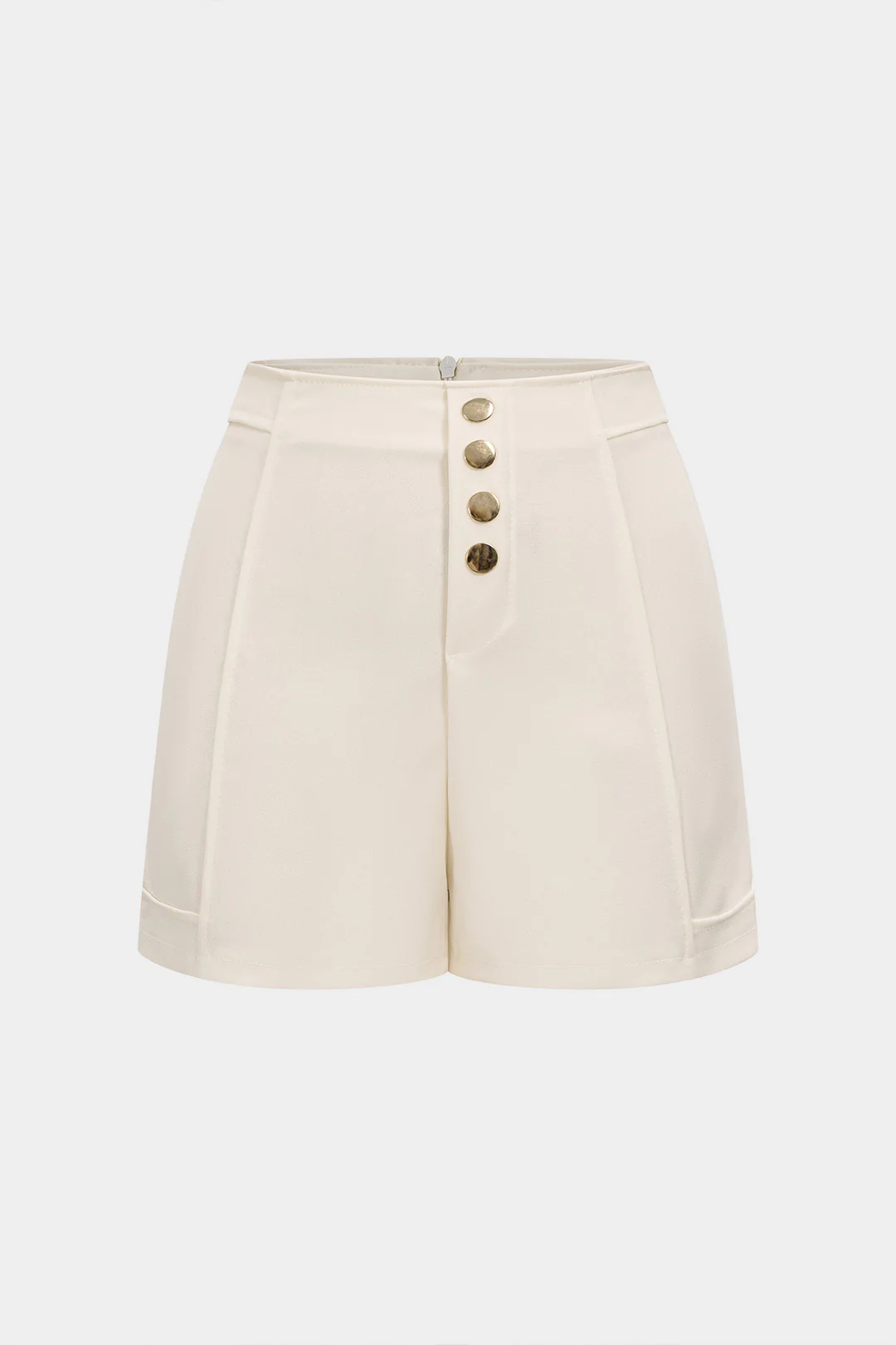 High Waist Button Zipper Wide Leg Shorts - Weenar