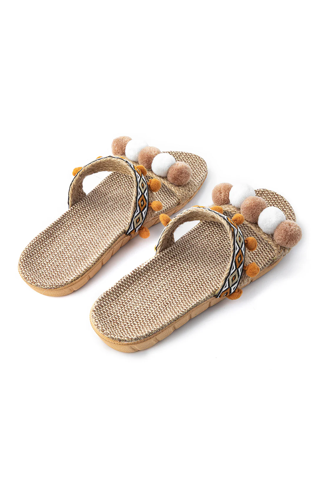 Fringe Trim Slippers - Weenar