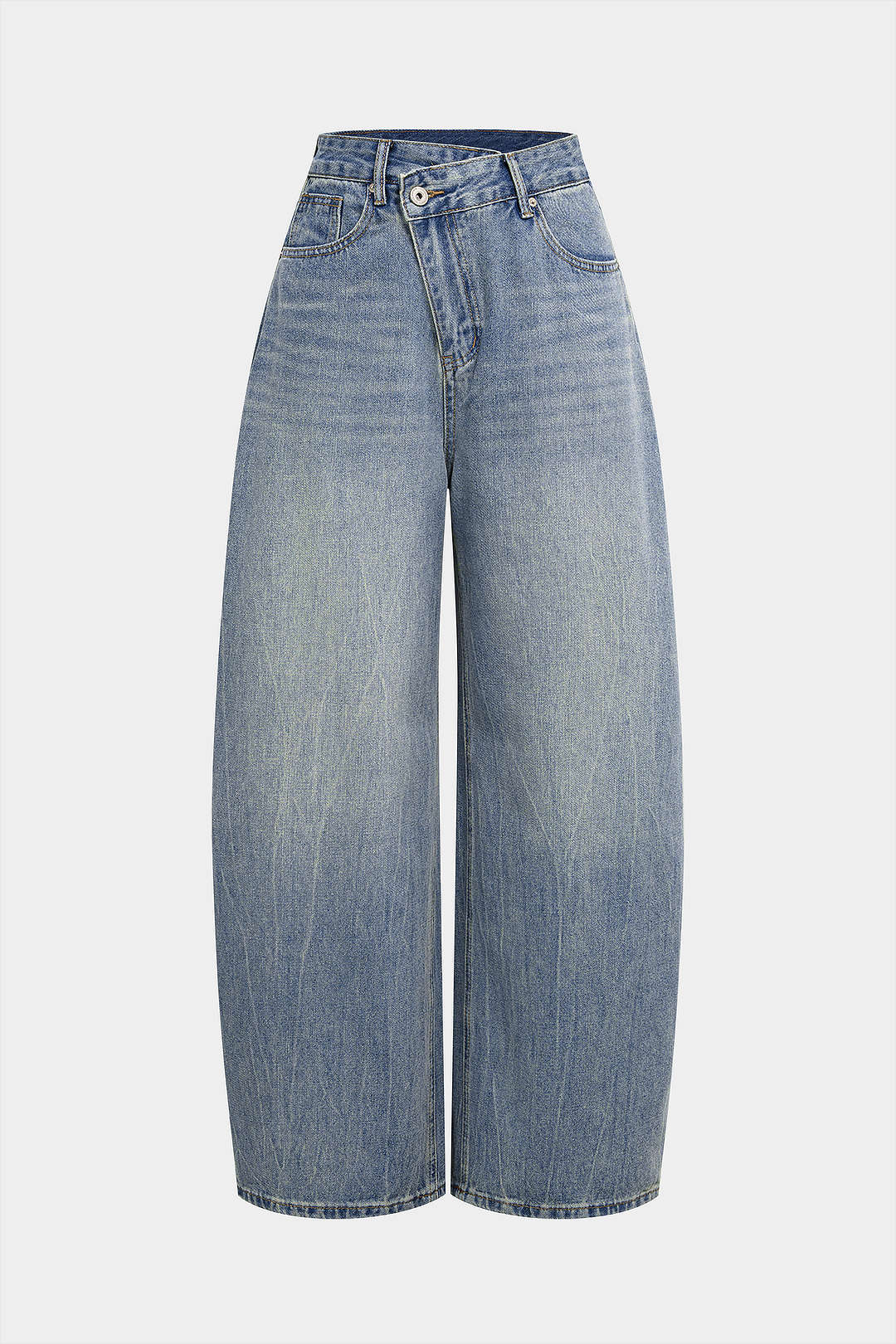 Denim Asymmetrical Wide Leg Jeans - Weenar
