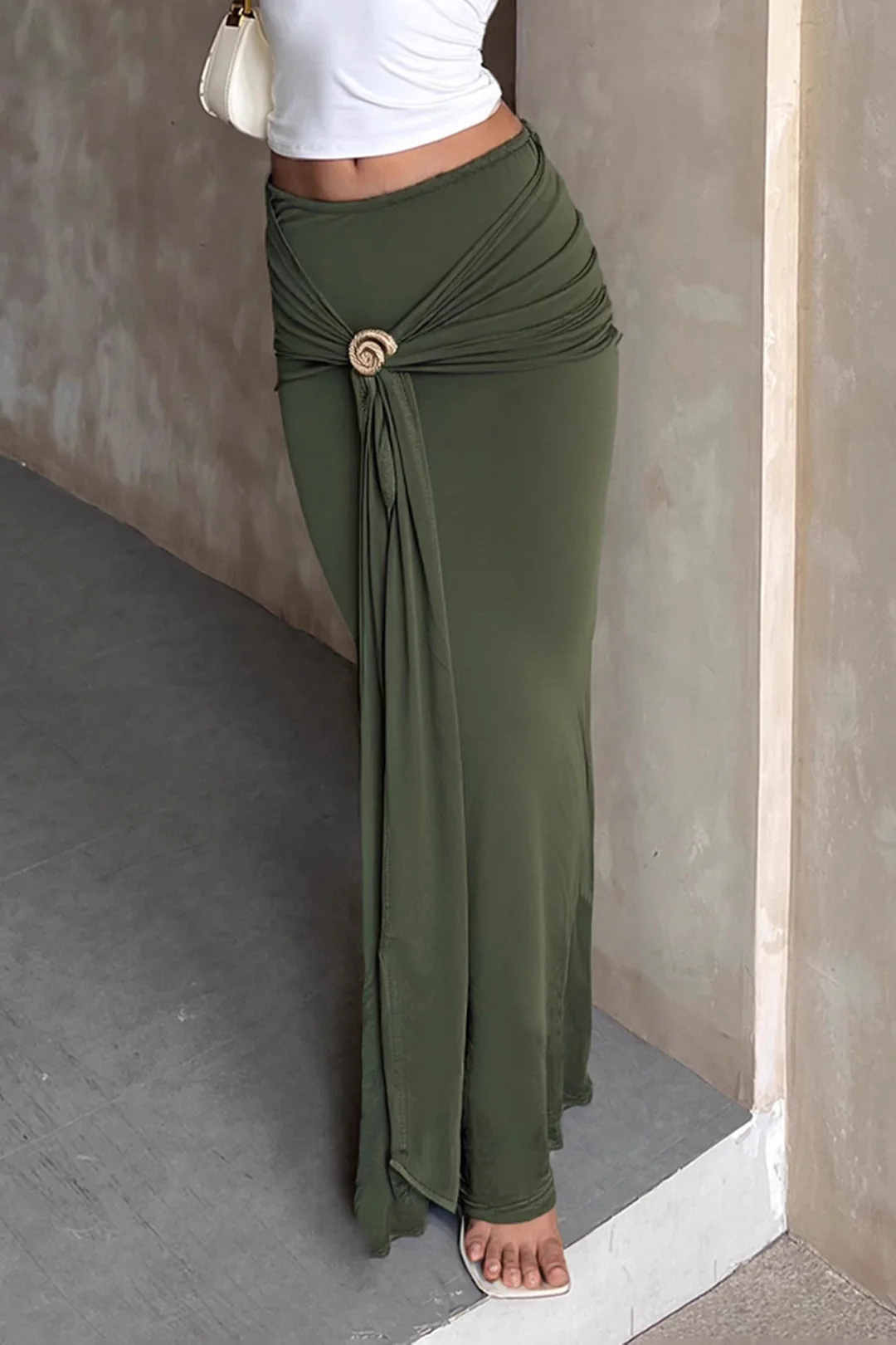 Metallic Ruched Skirt - Weenar
