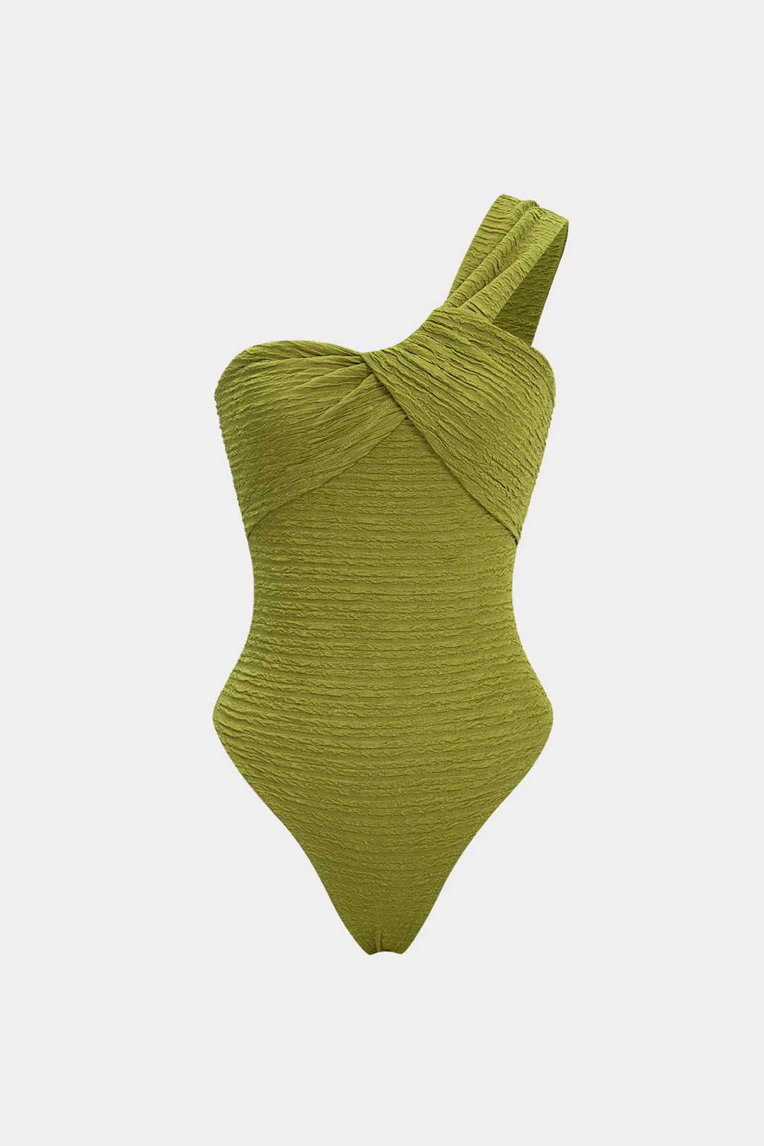 One Shoulder Crossed Ruched Sleeveless Bodysuit - Weenar