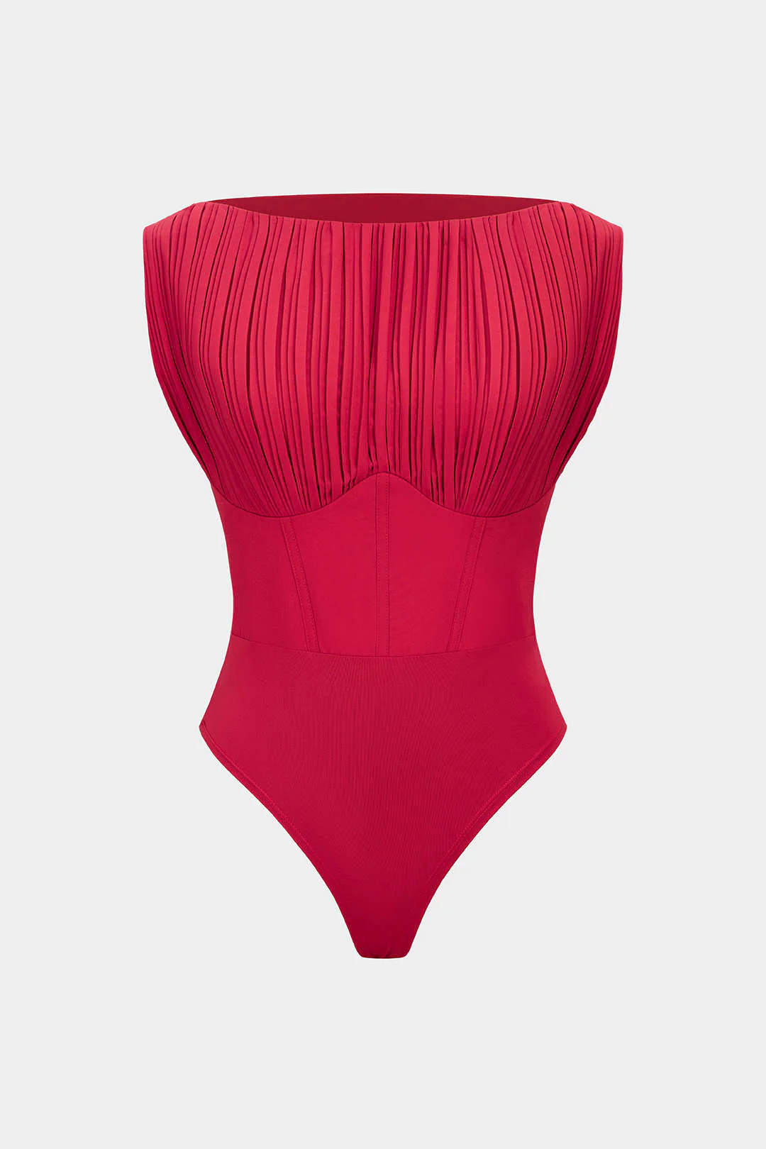 Pleated Sleeveless Bodysuit - Weenar