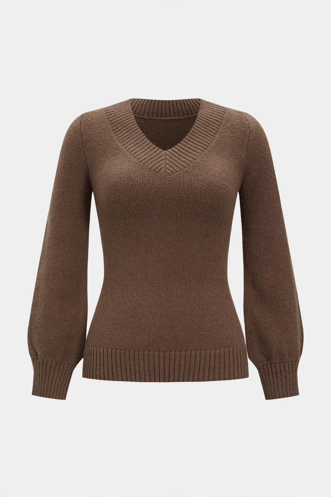 Knit Solid Long-Sleeve Top - Weenar