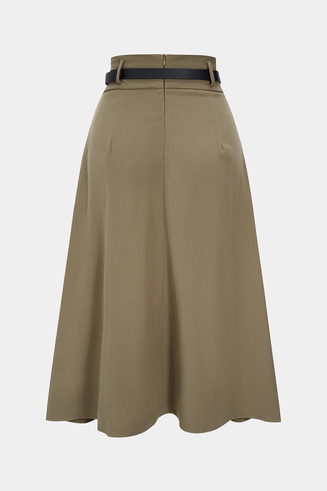 Plus Size High Waist Belted Skirt - Weenar