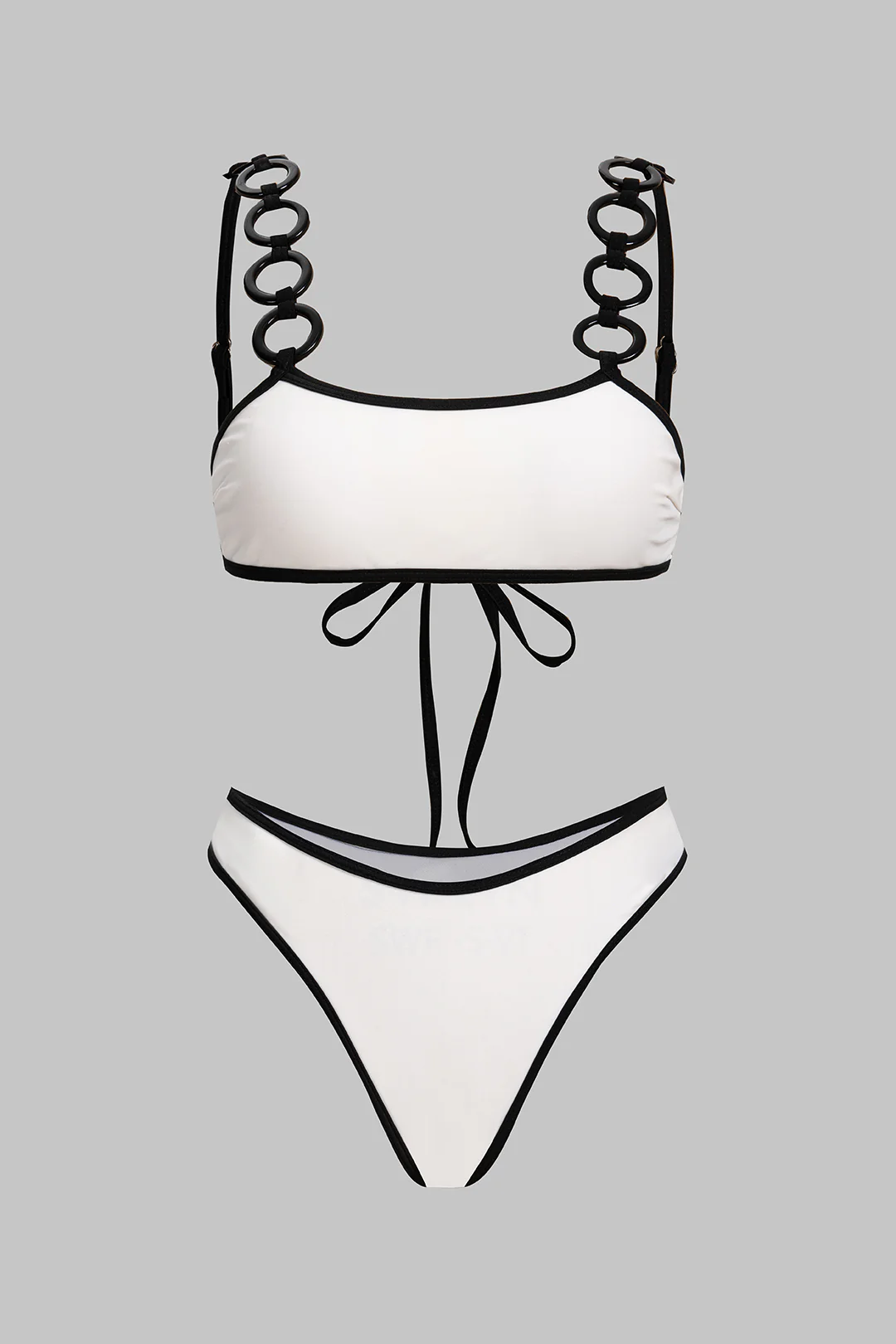 Contrast Tie Back Bikini Set - Weenar