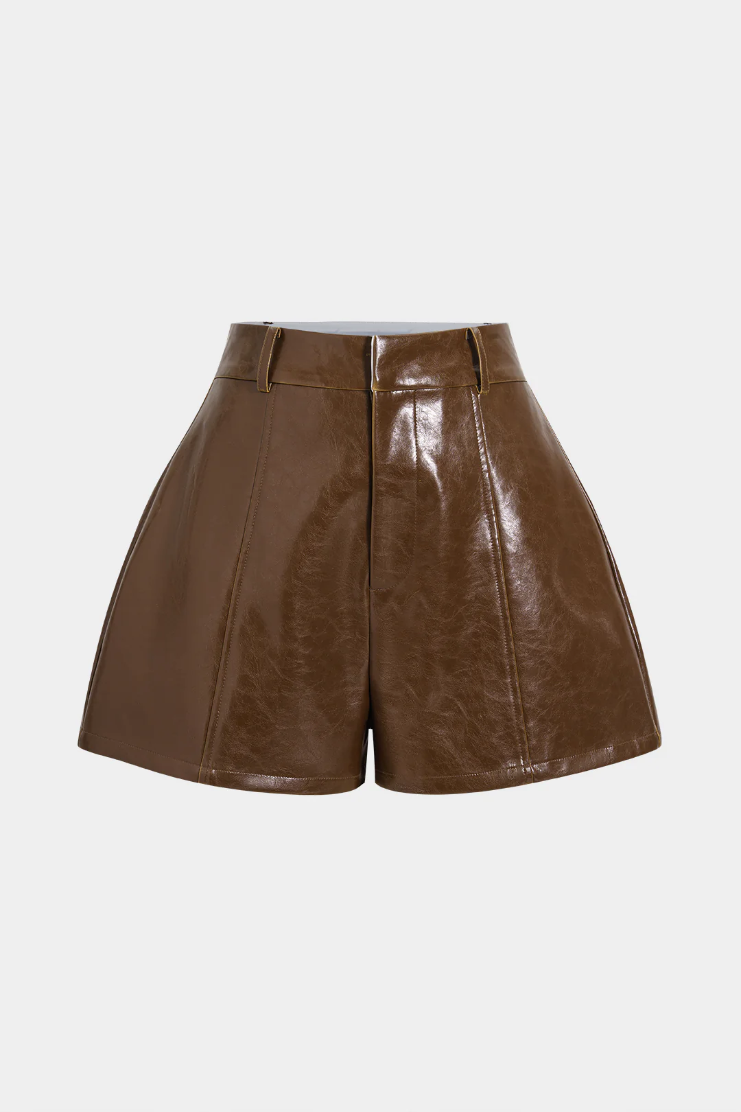 Faux Leather High Waist Shorts - Weenar