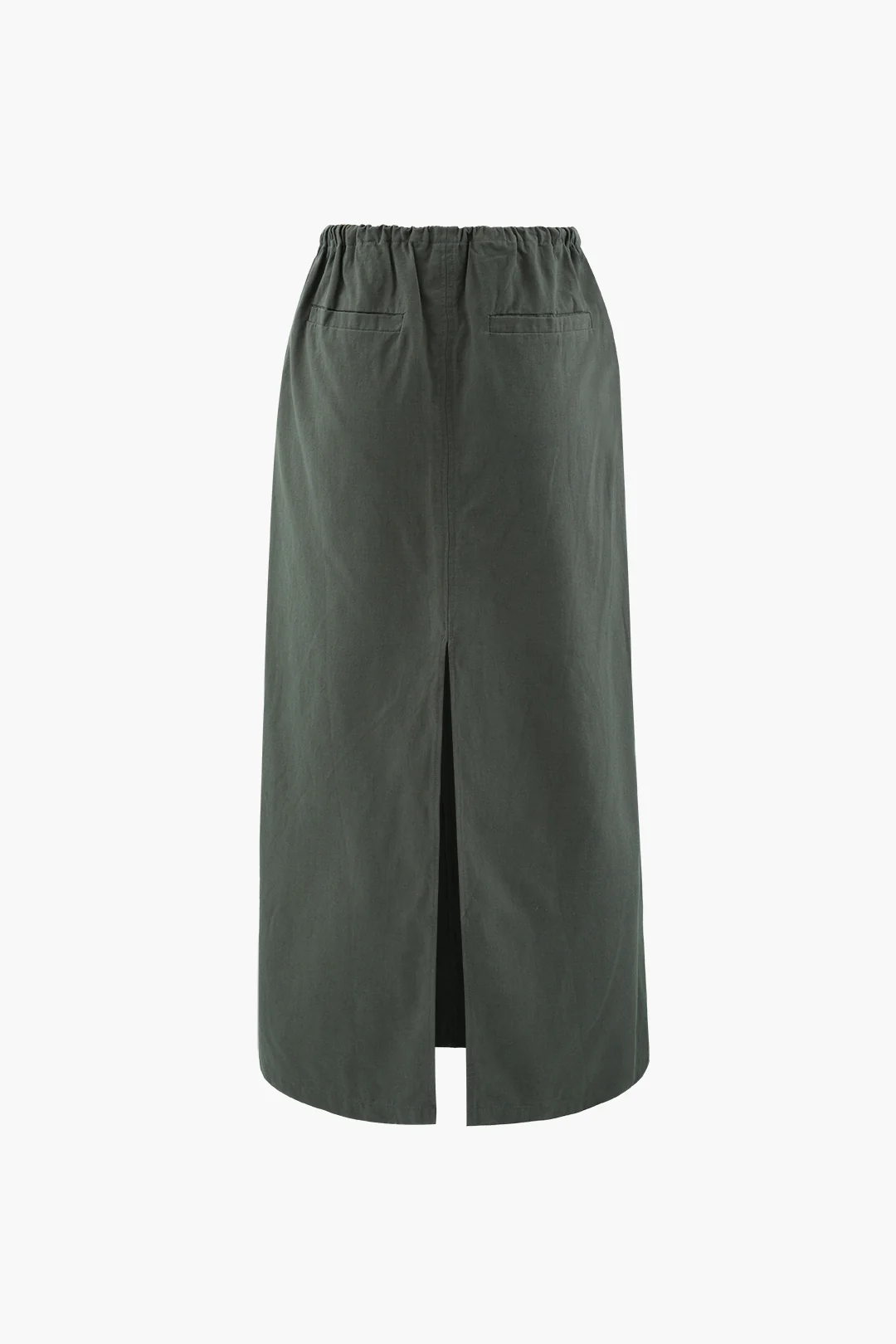 Solid Drawstring High Waist Skirt - Weenar