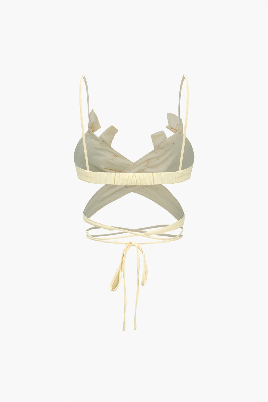 3D Floral Crossed Tie Up Cami Top - Weenar