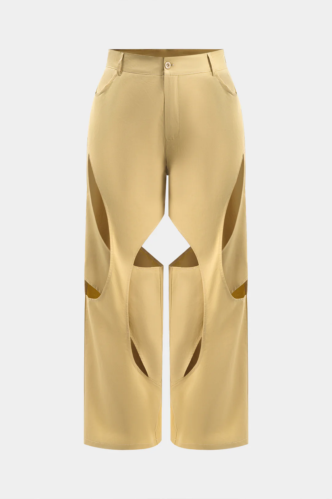 Plus Size Cut Out High Waist Pants - Weenar