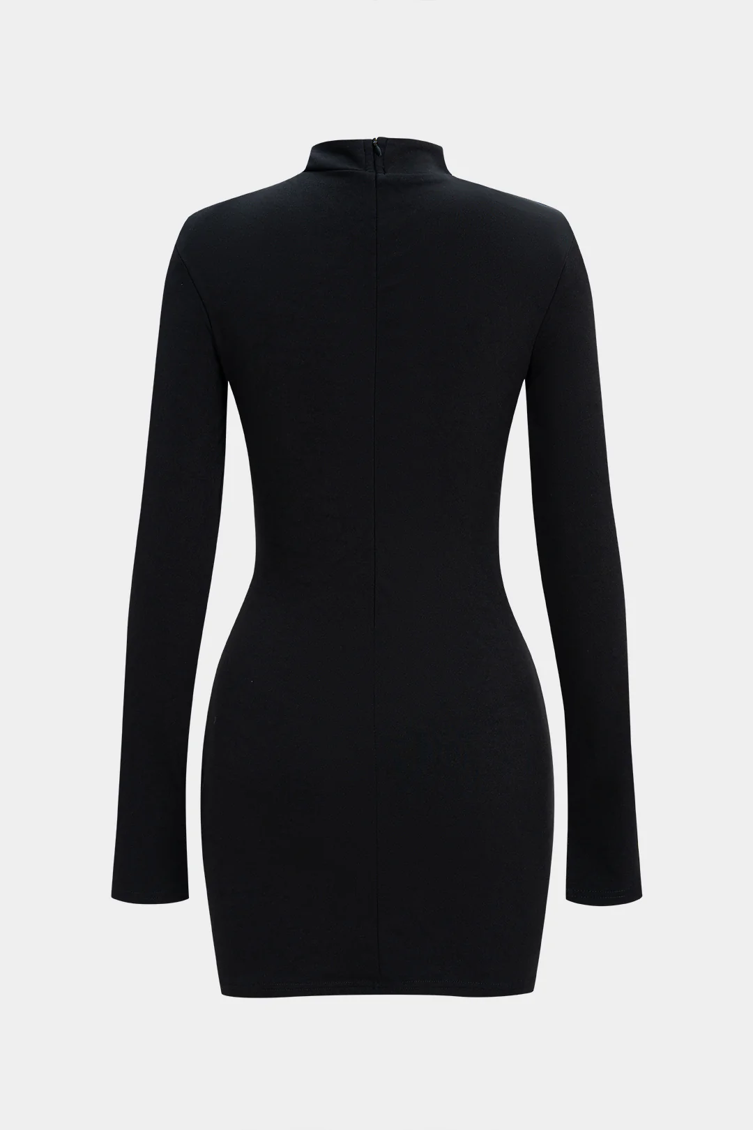 Metallic Decor Cut Out Long Sleeve Mini Dress - Weenar
